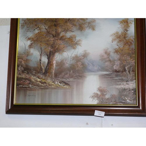 161 - FRAMED OIL ON CANVAS LAKELAND SCENE BY I. CAFIER