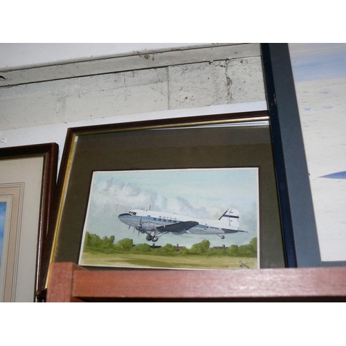 169 - 4 FRAMED AND GLAZED AEROPLANE PICTURES