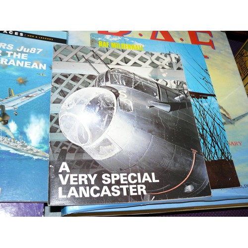 129 - THE ILLUSTRATED  HISTORY OF THE RAF, PILOTS NOTES ROM LANCASTER II, JUNKERS JU87 OVER THE MEDITERRAN... 