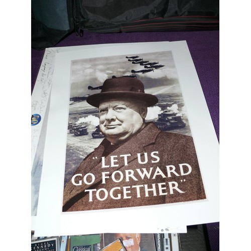 199 - A SET OF 7 WAR THEMED POSTERS PLUS A CORONATION STREET PICTURE