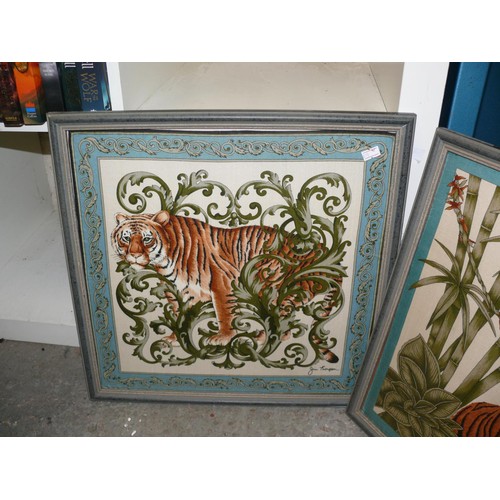 209 - 2 FRAMED AND GLAZED TIGER PRINTS