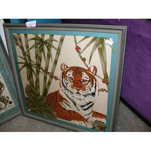 209 - 2 FRAMED AND GLAZED TIGER PRINTS