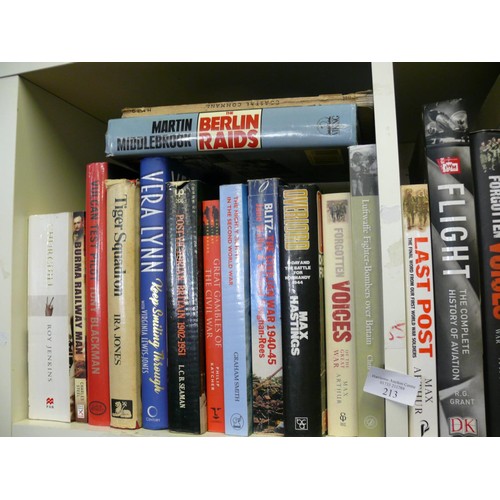 213 - NICE SELECTION OF GOOD QUALITY BOOKS TO INCLUDE THE  BERLIN RAIDS, TIGER SQUADRON, OVERLORD, LUFTWAF... 