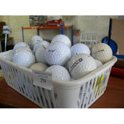 259 - BASKET OF GOLF BALLS