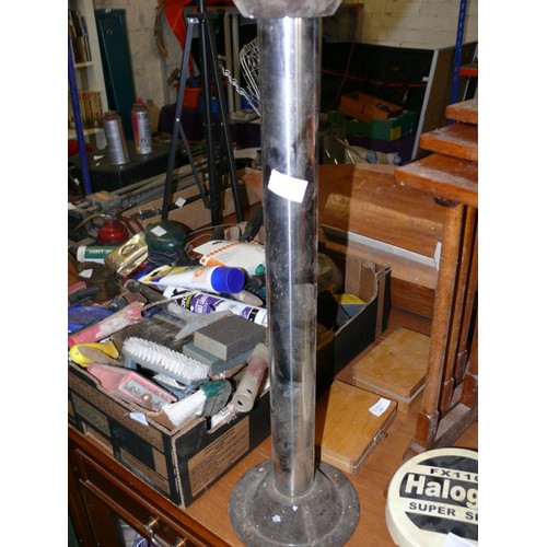 248 - STAINLESS STEEL TABLE LEG FOR A CAMPER VAN OR BOAT WITH 2 MOUNTING HEADS