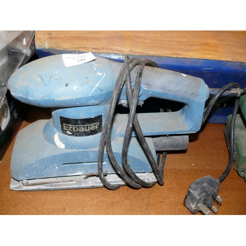 244 - TOLEDO TBS 800 BELT SANDER AND AN ERBAUER ORBITAL SHEET SANDER