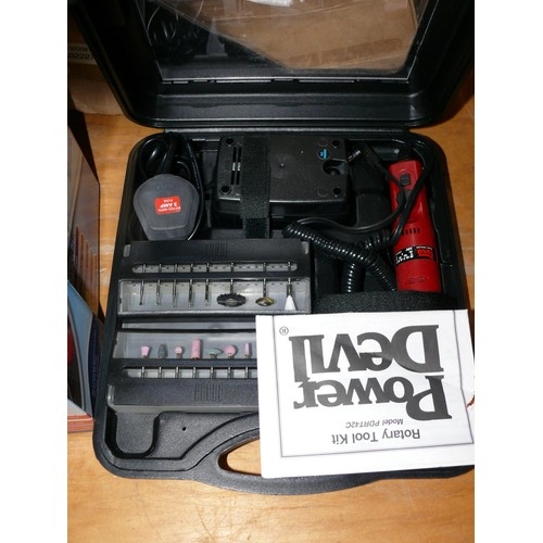 281 - POWER DEVIL ROTARY TOOL KIT AND A MULTI TOOL BIT KIT