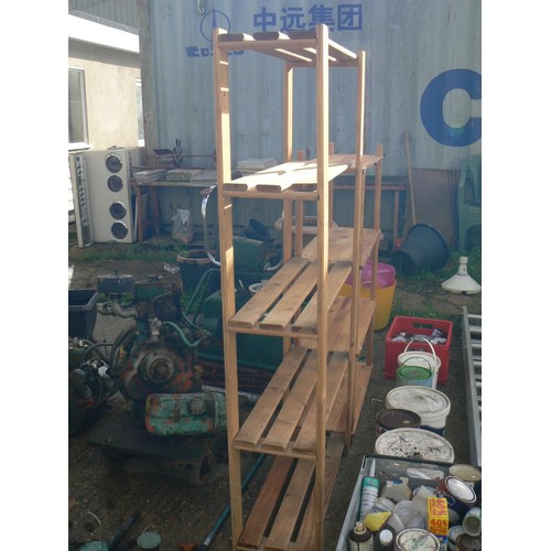 518 - 2 WOODEN SHELVING UNITS IDEAL FOR SHED OR WORKSHOP