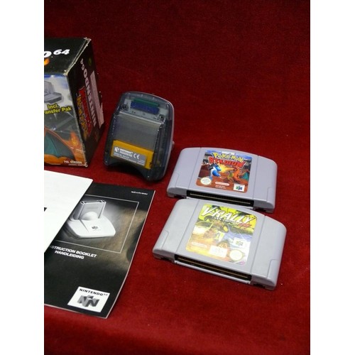 42 - Pokemon Stadium game for Nintendo64 in original box, including N64 transfer Pak and additional V ral... 