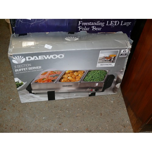 499 - DAEWOO 3 SECTION BUFFET SERVER APPEARS NEW IN BOX