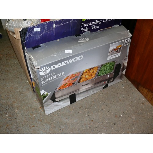 499 - DAEWOO 3 SECTION BUFFET SERVER APPEARS NEW IN BOX