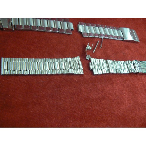 57 - 2x Stainless steel link watch straps,