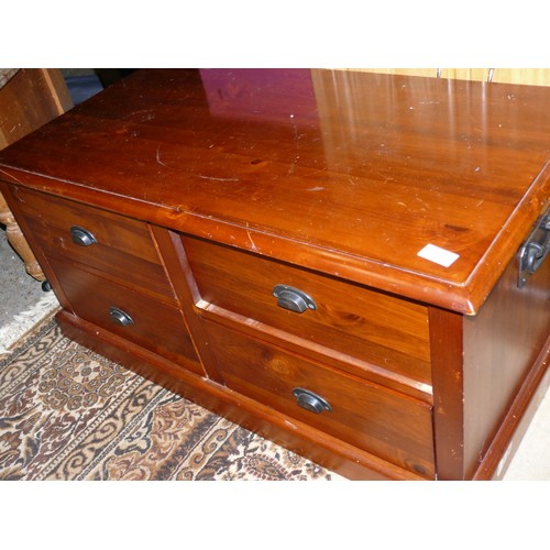 504 - PINE4 DRAWER DOUBLE SIDED COFFEE TABLE