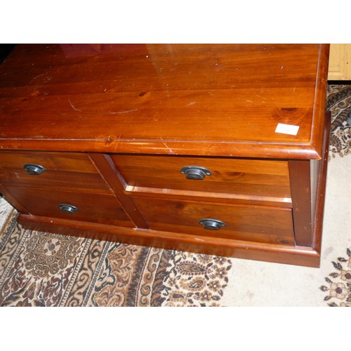 504 - PINE4 DRAWER DOUBLE SIDED COFFEE TABLE