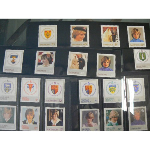 60 - Postage stamps from Commonwealth Countries celebrating the 21st birthday of Princess Diana.