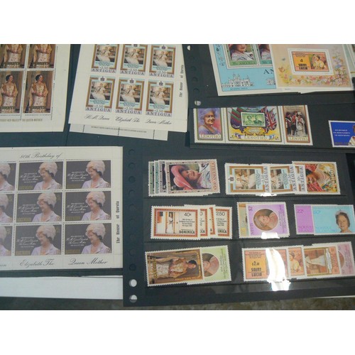 62 - Postage stamps to commemorate the 80th birthday of H.M. The Queen Mother (1980). Including souvenir ... 