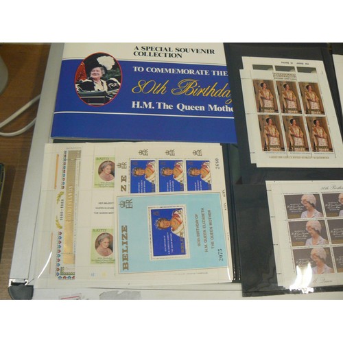 62 - Postage stamps to commemorate the 80th birthday of H.M. The Queen Mother (1980). Including souvenir ... 