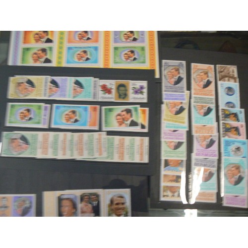 63 - Postage stamps of the British commonwealth commemorating the Royal wedding of H.R.H The Princess Ann... 