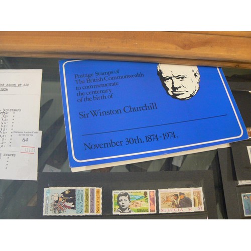 64 - Postage stamps issued to commemorate the centenary of the birth of Sir Winston Churchill - 30th Nov ... 