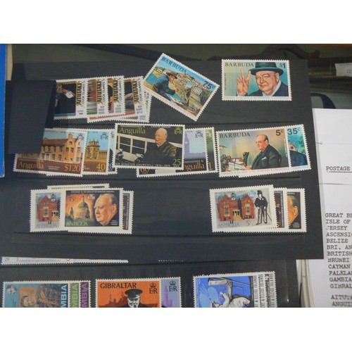 64 - Postage stamps issued to commemorate the centenary of the birth of Sir Winston Churchill - 30th Nov ... 