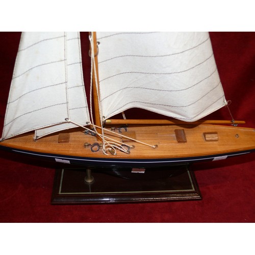 86 - LARGE WOODEN YACHT MODEL