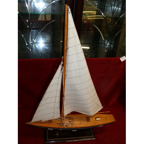 86 - LARGE WOODEN YACHT MODEL