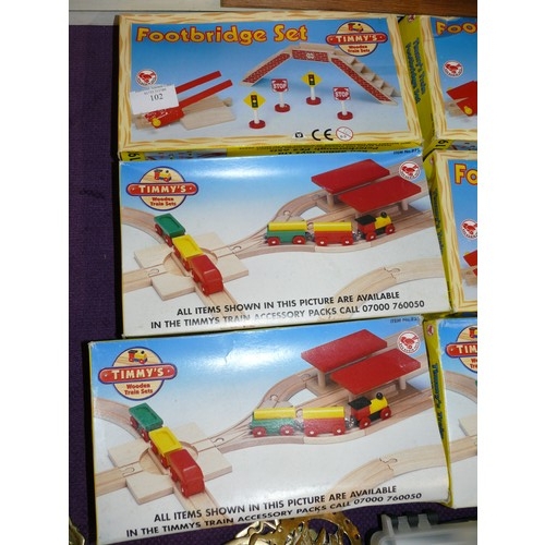 102 - TIMMY'S WOODEN TRAIN SETS  - FOOTBRIDGE SETS X 6