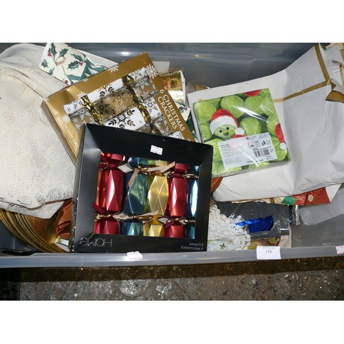 156 - LARGE BOX OF VARIOUS CRAFT AND CHRISTMAS ITEMS