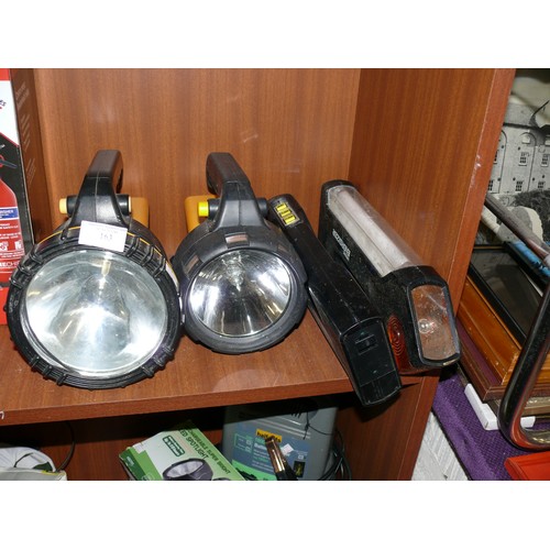 163 - 4 LARGE HANDHELD TORCHES