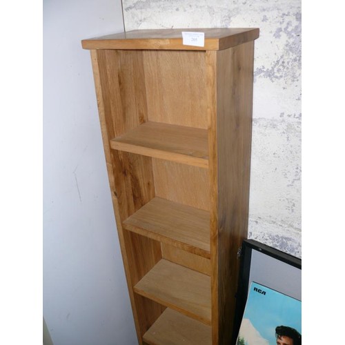 205 - OAK NARROW BOOKCASE WITH 6 SHELVES