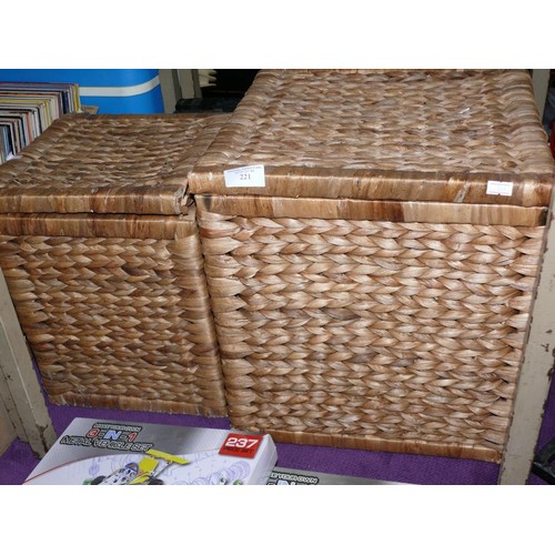 221 - 2 WOVEN SEAGRASS STORAGE BOXES