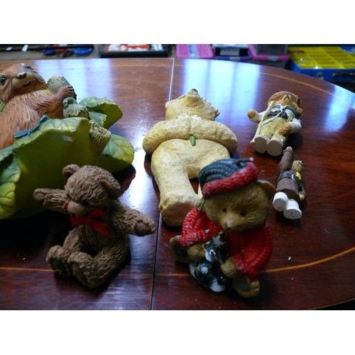 242 - COLLECTION OF TEDDY BEARS AND OTHER ANIMAL ORNAMENTS