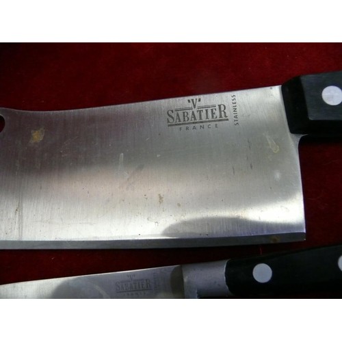 245 - SABATIER KITCHEN KNIVES AND STEEL