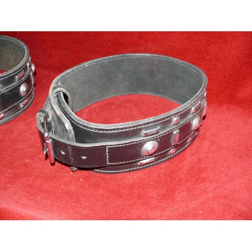 246 - 2 LARGE LEATHER DOG COLLARS SUITABLE FOR OTHER USES