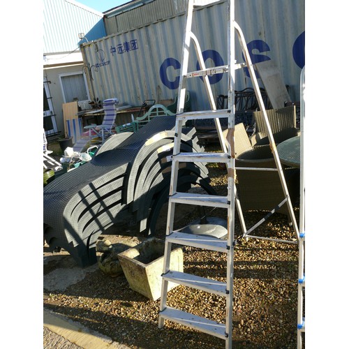 554 - ALUMINIUM 6 STEP LADDER PLUS PLATFORM