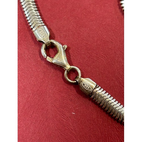 24 - STERLING SILVER FLAT SNAKESKIN LINK BRACELET MARKED 925