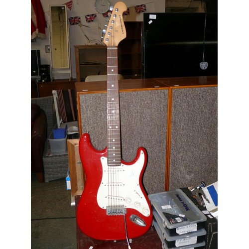 391 - COMMODORE RED STRATOCASTER ELECTRIC GUITAR