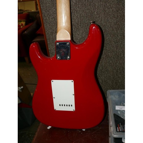 391 - COMMODORE RED STRATOCASTER ELECTRIC GUITAR