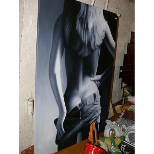 454 - LARGE CANVAS PICTURE OF LADY