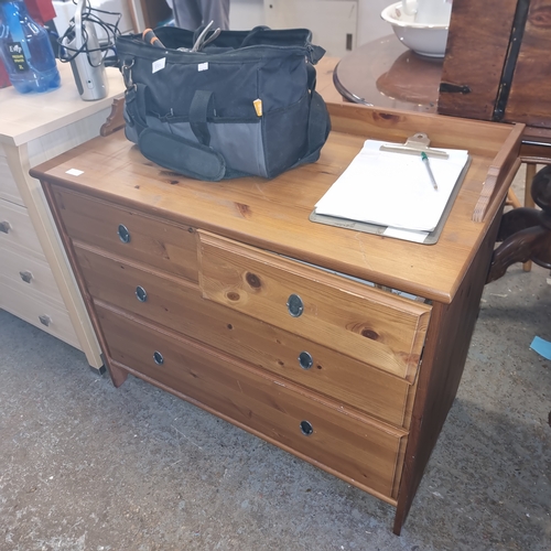 525C - PINE CHEST OF DRAWERS