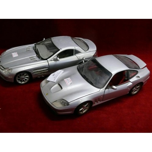 68 - A MODEL FERRARI 550 AND A MERCEDES-BENZ SLR MCLAREN BOTH 1/18 SCALE