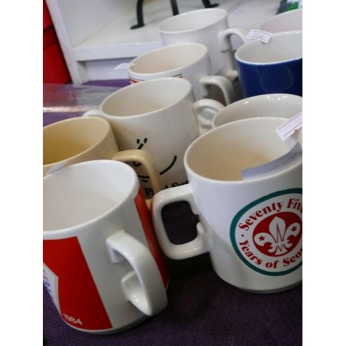 92 - COLLECTION OF HORNSEA MUGS WITH VARIOUS DECORATIONS