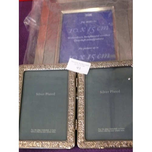 93 - DECORATIVE SILVERPLATE PICTURE FRAMES