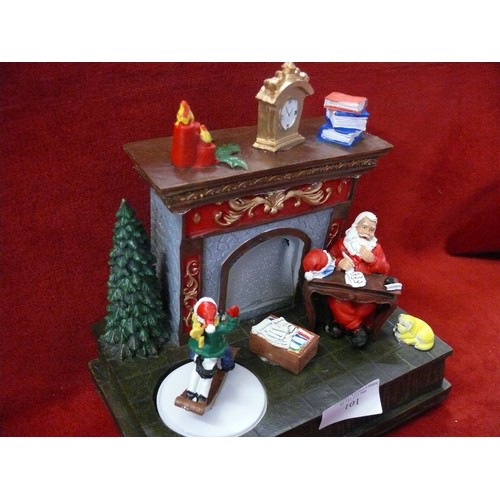 101 - FESTIVE 20CM LIT CHRISTMAS FIREPLACE WITH ORIGINAL BOX