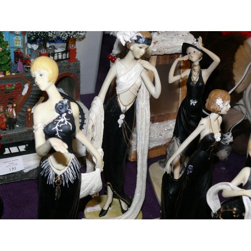 112 - 7 ART DECO FASHION FIGURINES