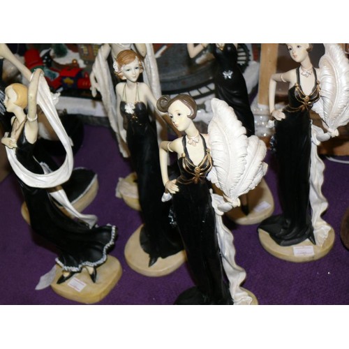 112 - 7 ART DECO FASHION FIGURINES