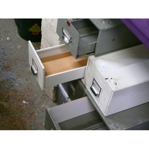 126 - 4 SMALL METAL FILING CABINET DRAWERS