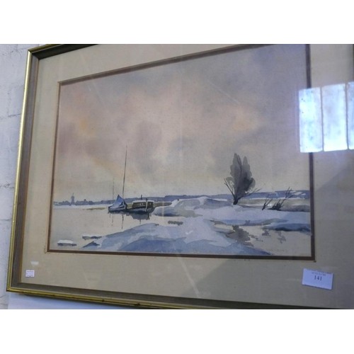 141 - FRAMED AND GLAZED WATERCOLOUR BY KNOWN ARTIST JOHN SNELLING