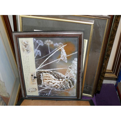 160 - LARGE COLLECTION OF FRAMED AND GLAZED PICTURES, SOME WATERCOLOURS