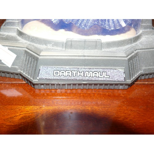 178 - TITANIUM SERIES DIE CAST DARTH MAUL FIGURINE PLUS AN ASTON MARTIN CAR MODEL